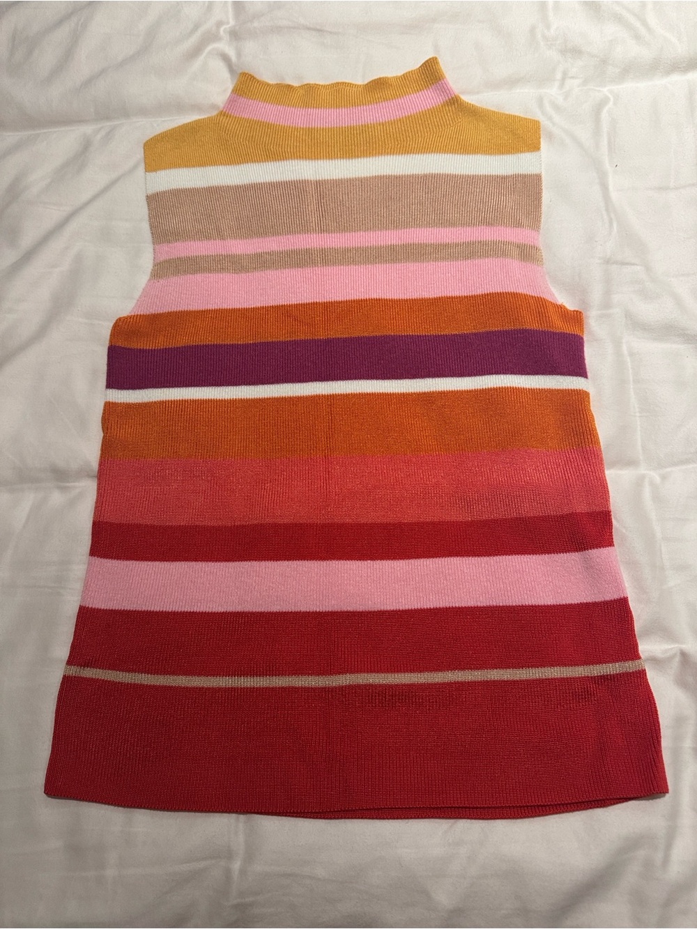 Ann Taylor Multicolored Stripe Mockneck Top